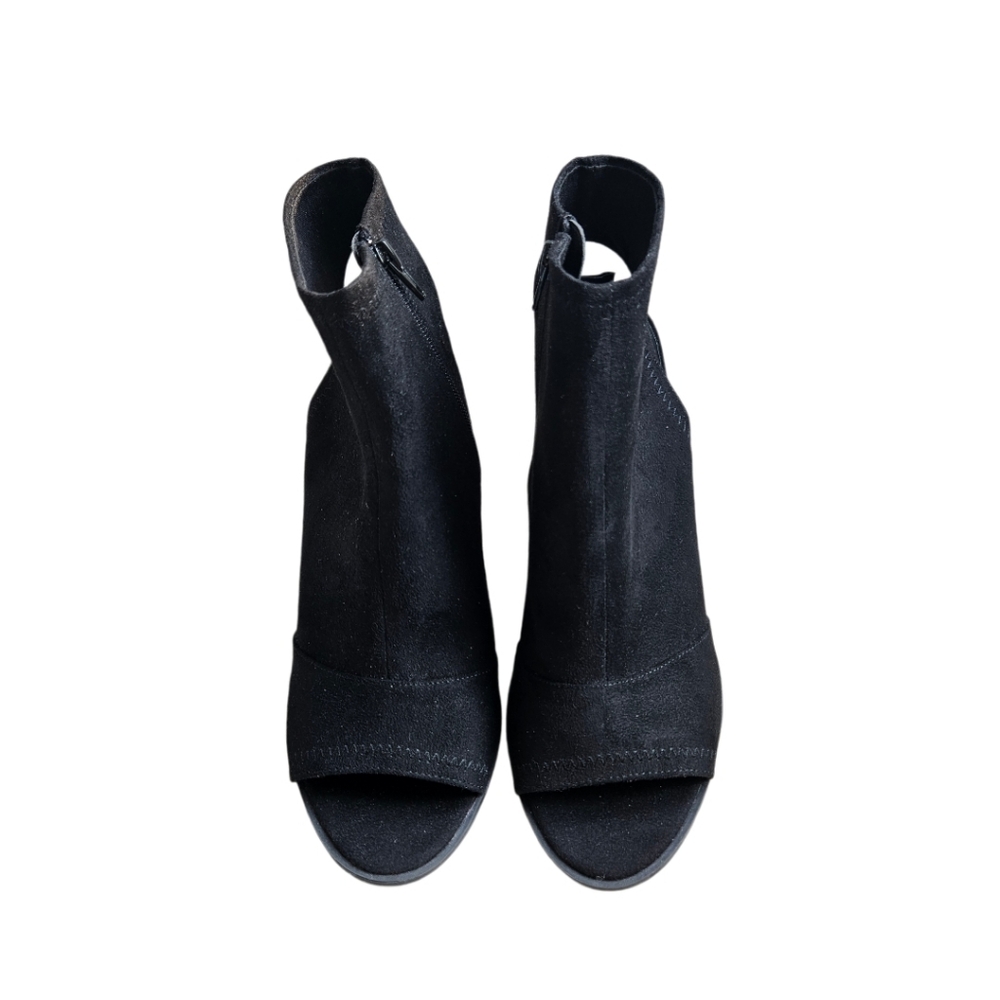 BRASH Open Suede Ankle Bootie in Black size 10 US